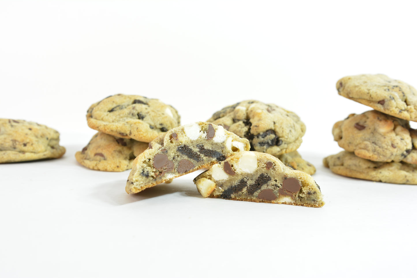 Oreo Cookies & Cream Cookies. Experience the irresistible combination of creamy oreo cookies and rich, melty chocolate and white chocolate chips.