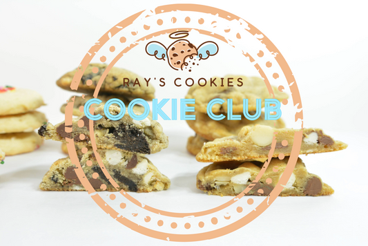 RAY'S COOKIES Club Subscription. Receive two packages of 5 cookies each month or at the frequency of your choice. Take the hassle out of ordering and simply wait for your delicious cookies to arrive.