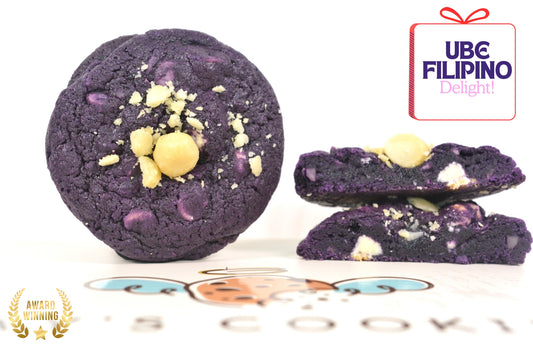 Filipino Ube Macadamia Nut Cookies
