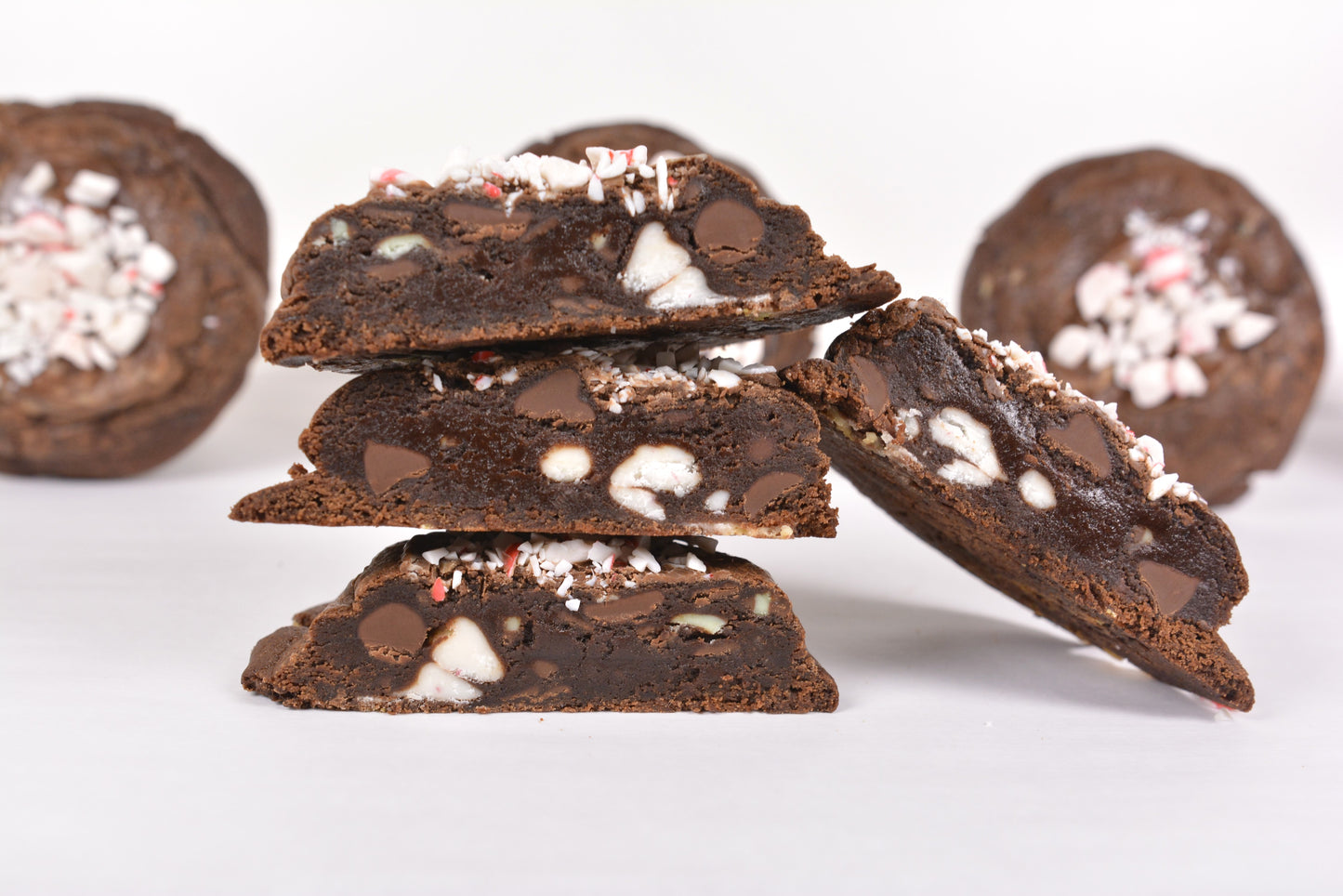 Peppermint Bark Fudge Cookies