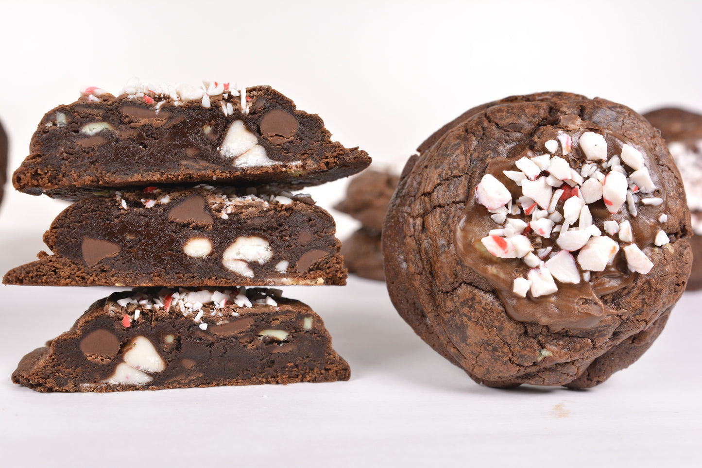 Peppermint Bark Fudge Cookies