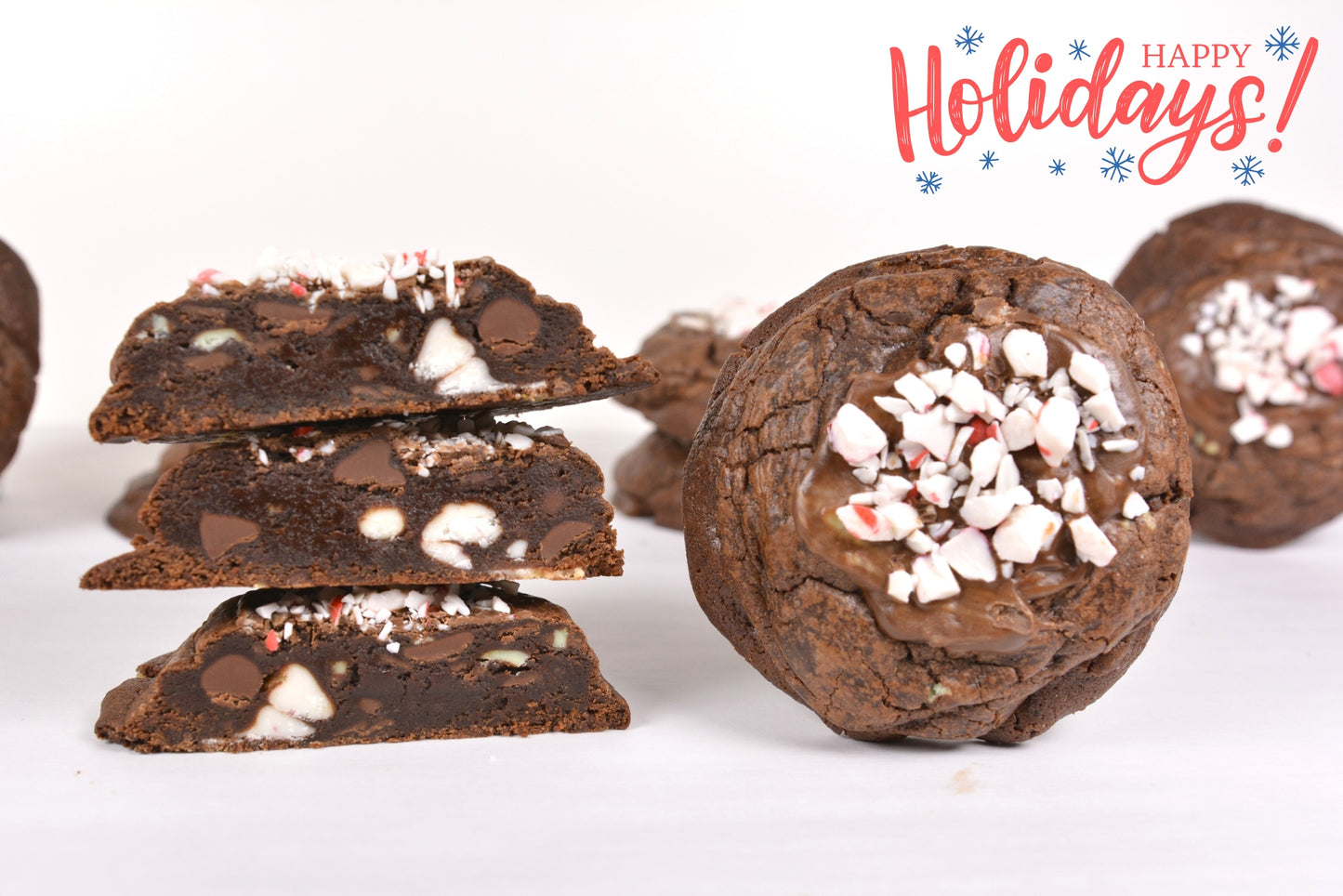 Peppermint Bark Fudge Cookies