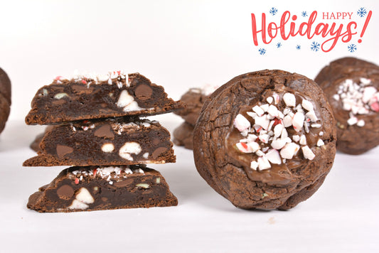 Peppermint Bark Fudge Cookies