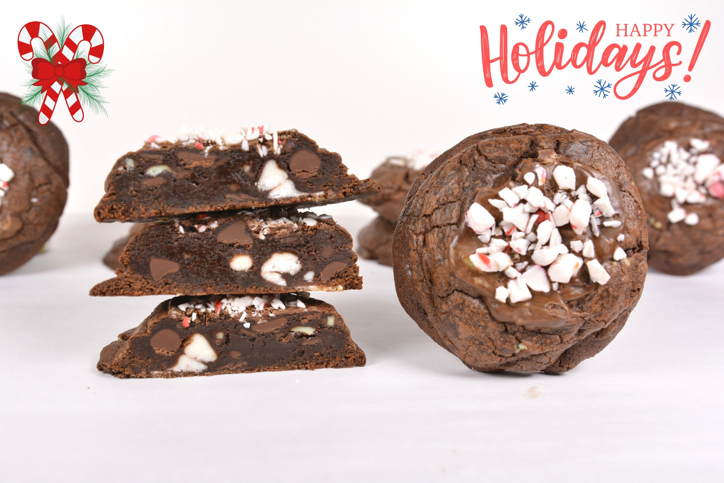 Peppermint Bark Fudge Cookies